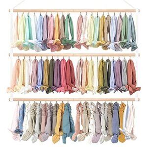 Baby Headband Holder Wall Hanging Hair Bow Organizer 60 Hooks Storage